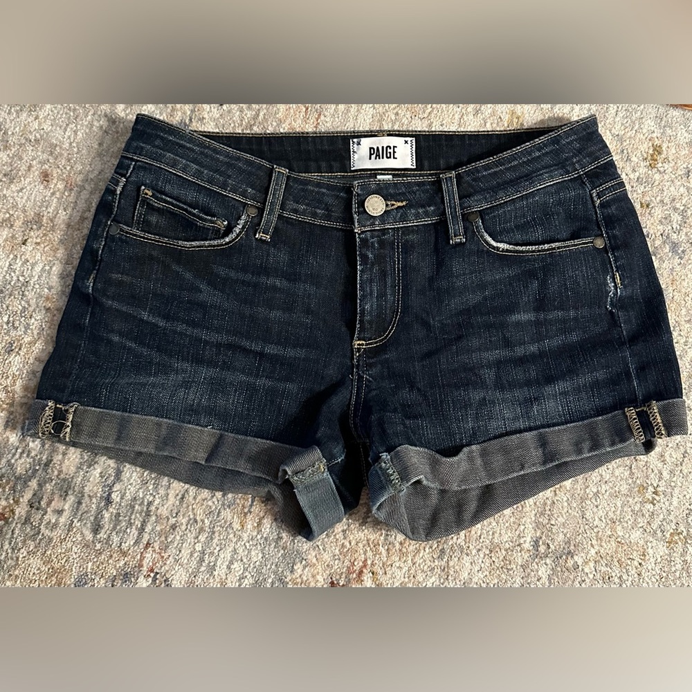 Dark wash Paige denim shorts